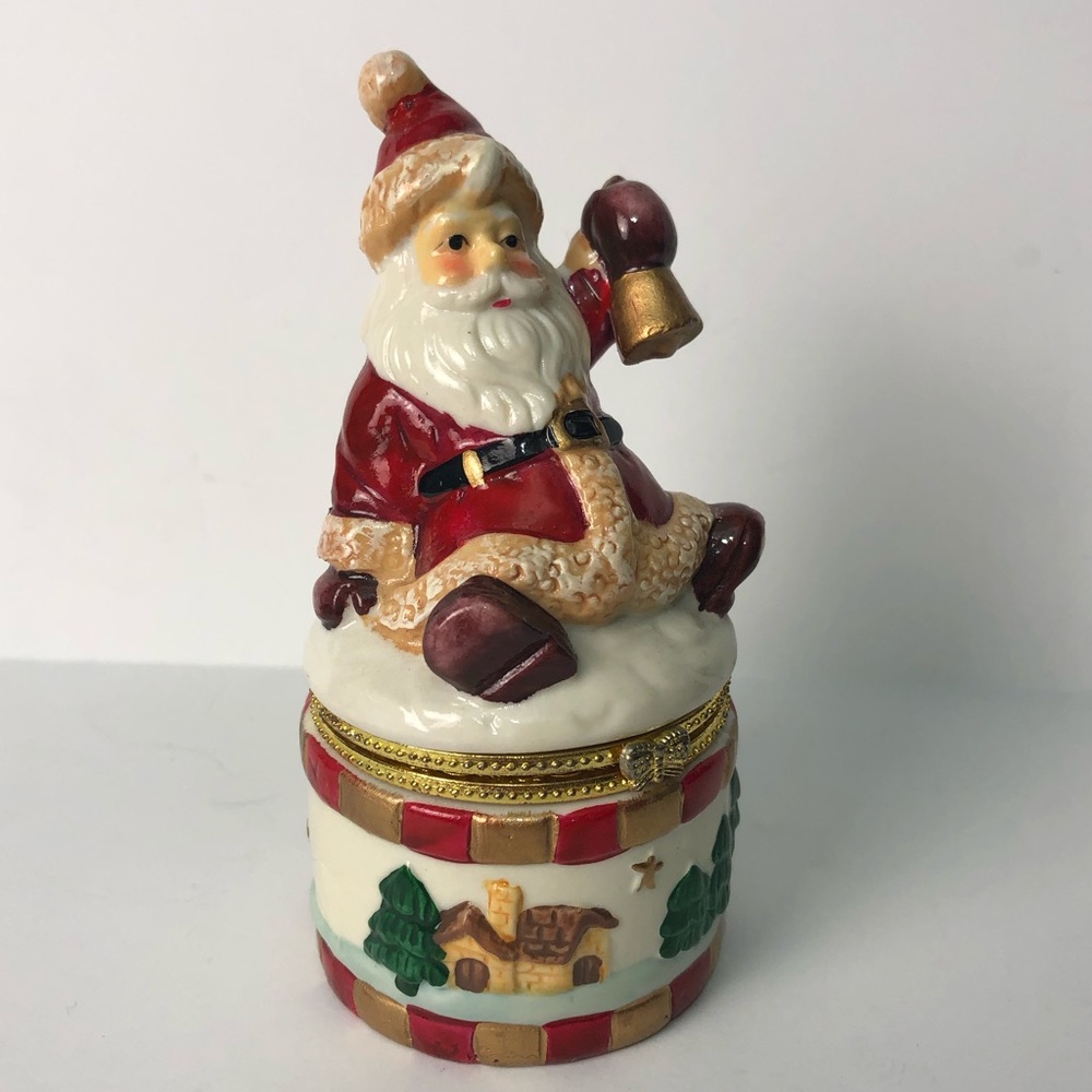 Santa Clause Christmas Trinket Ring jewelry box